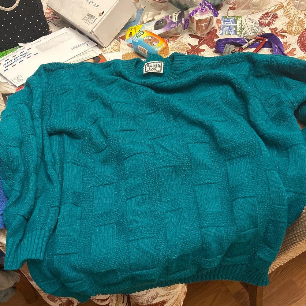 Turquoise knit sweater